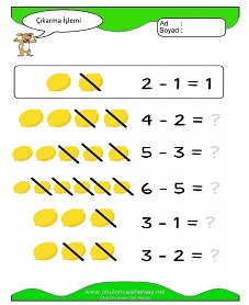Çıkarma İşlemi Çalışma Sayfaları